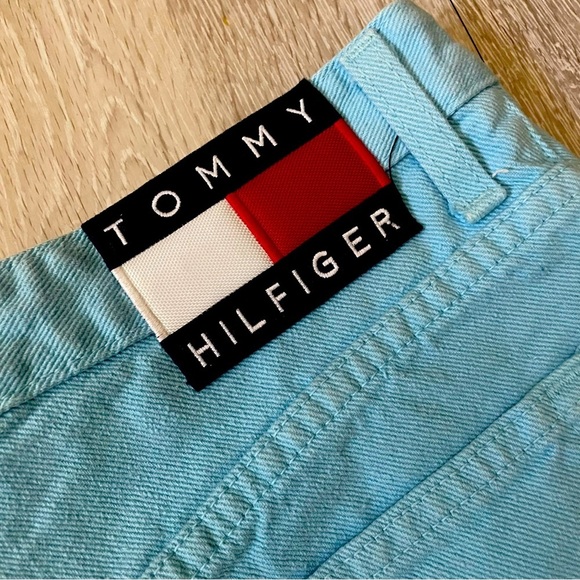 Vintage Tommy Hilfiger Veronica Baby Blue Denim Jean Shorts Button Fly Size 30 - Picture 4 of 9